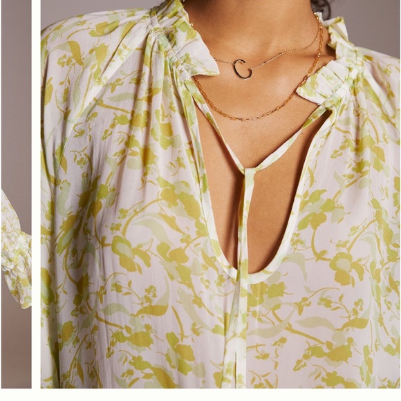 NWT Aureta Studio Sheer motif Blouse - Picture 5 of 6